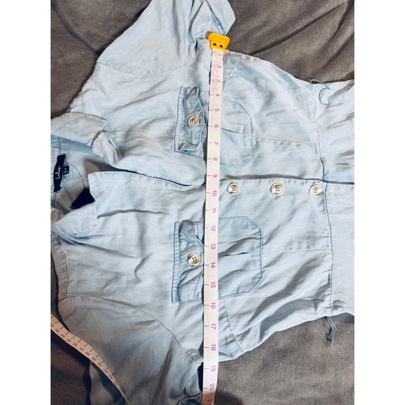 NWT Lulus Size Small Pleasant Cutie Blue Chambray Collared Midi Dress Pockets - Picture 7 of 11